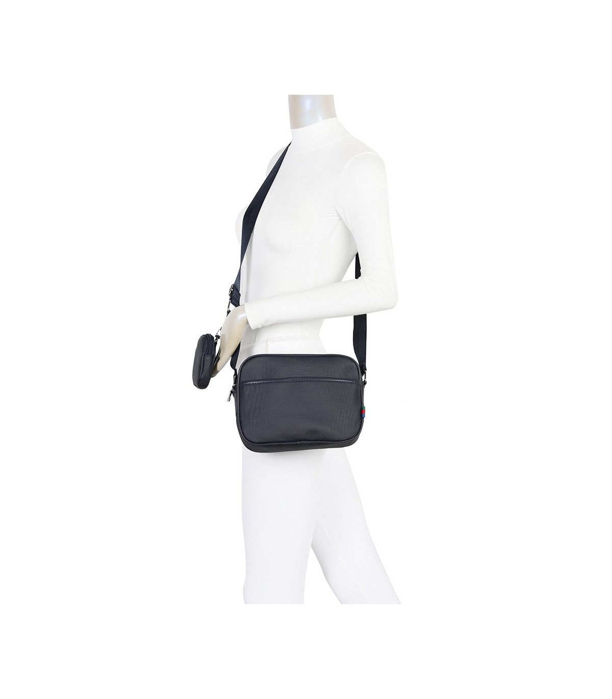 T11691 - Bolso con monedero y bolsillo frontal de cremallera