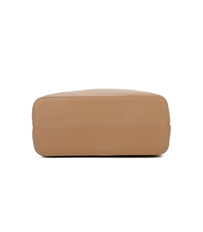 T11699 - Bolso con pompón y asa para bandolera de tres compartimentos