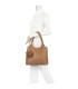 T11699 - Bolso con pompón y asa para bandolera de tres compartimentos