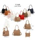 T11699 - Bolso con pompón y asa para bandolera de tres compartimentos