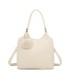T11699 - Bolso con pompón y asa para bandolera de tres compartimentos