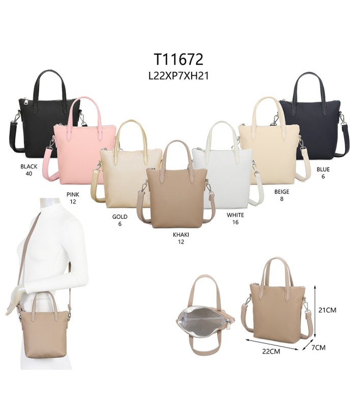 T11672 - Bolso bandolera con asa pequeña y un compartimento