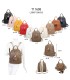T11698 - Mochila con borla de color espaciosa con un compartimento y cremallera
