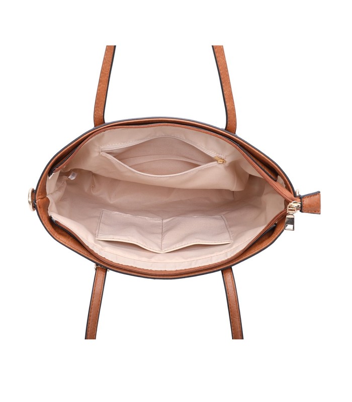 T10727 - Bolso de hombro con borla a juego y mandala bordado