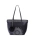 T10727 - Bolso de hombro con borla a juego y mandala bordado