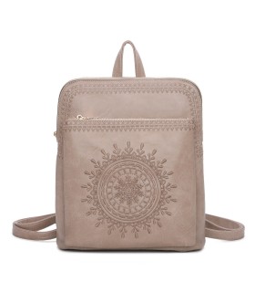T11514 - Mochila con bordado para mujer con adoro a juego