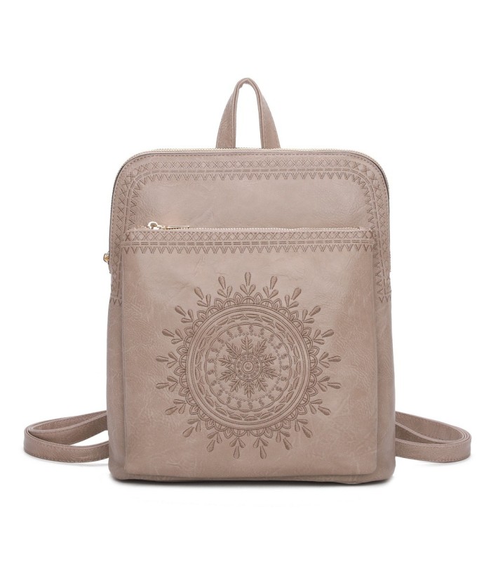 T11514 - Mochila con bordado para mujer con adoro a juego