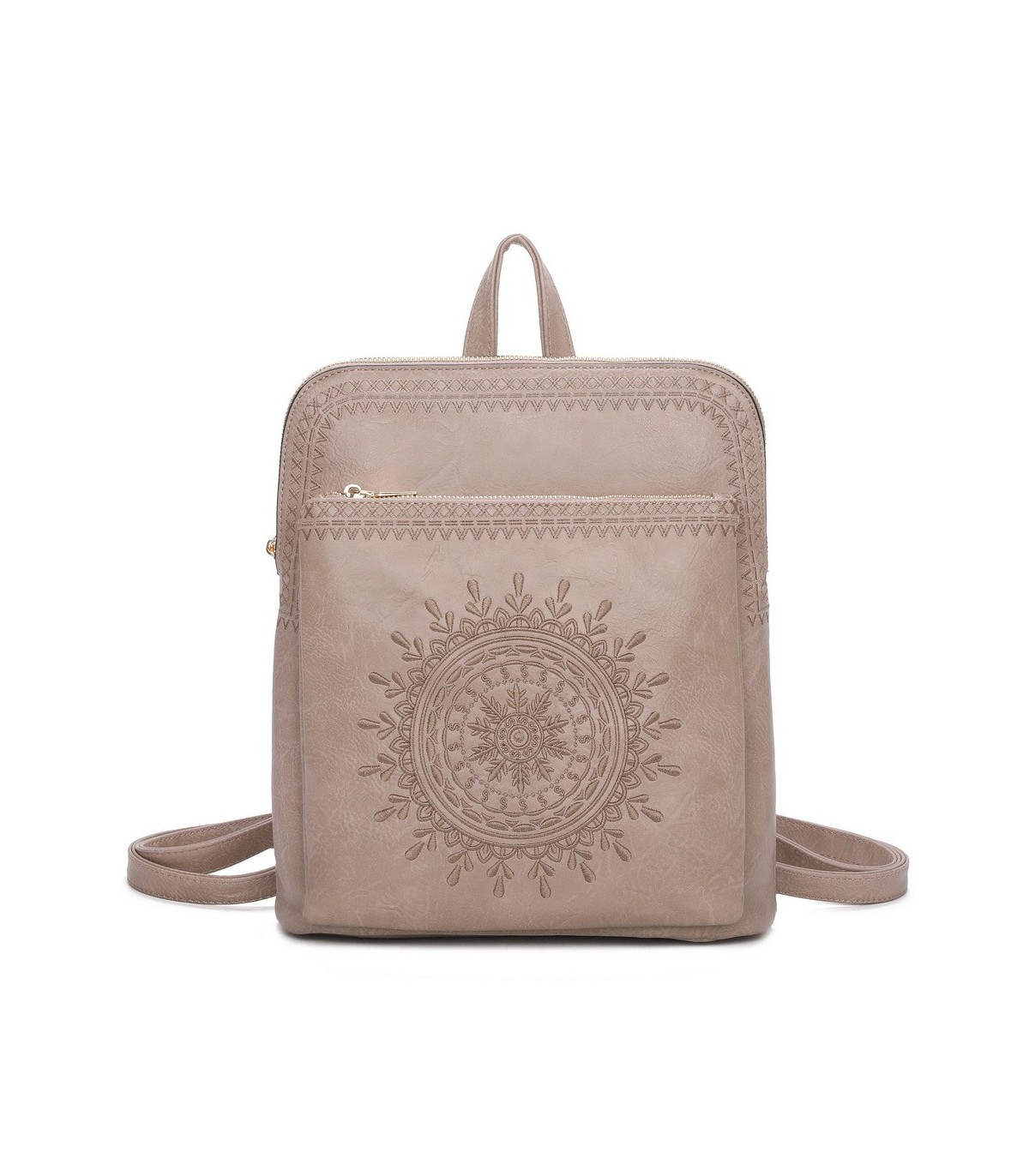 T11514 - Mochila con bordado para mujer con adoro a juego