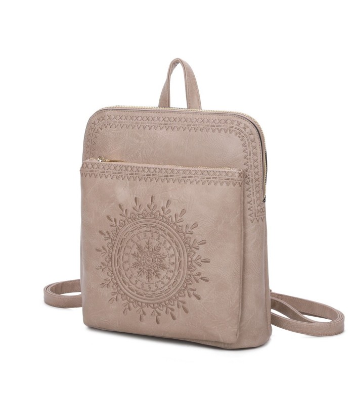 T11514 - Mochila con bordado para mujer con adoro a juego