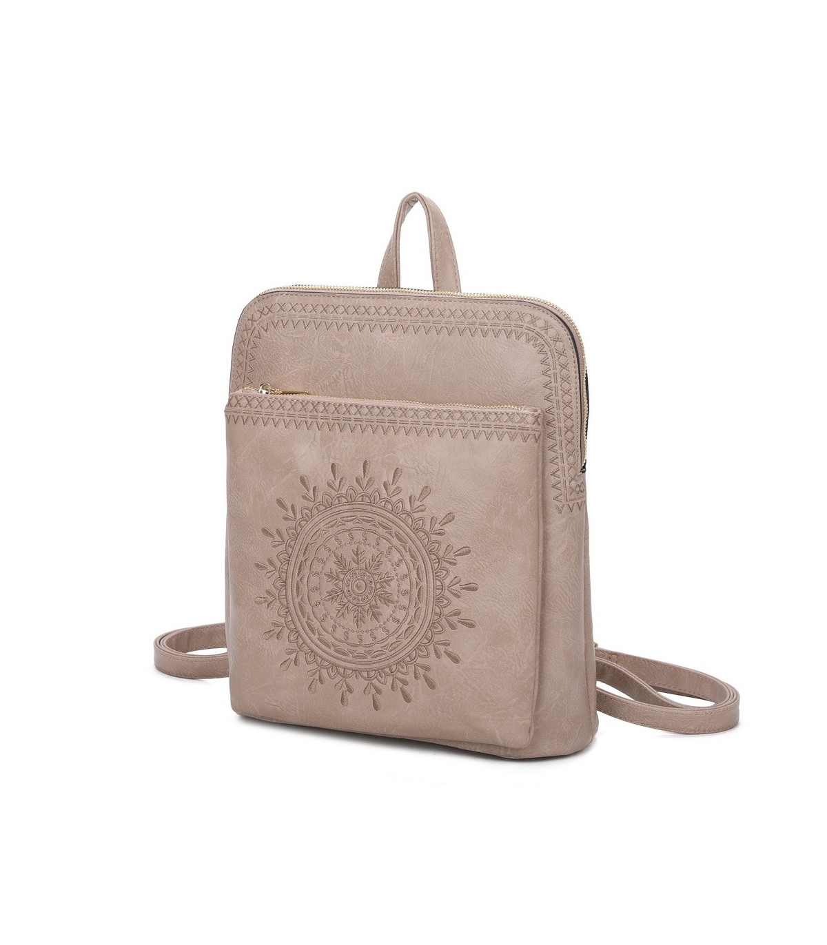 T11514 - Mochila con bordado para mujer con adoro a juego
