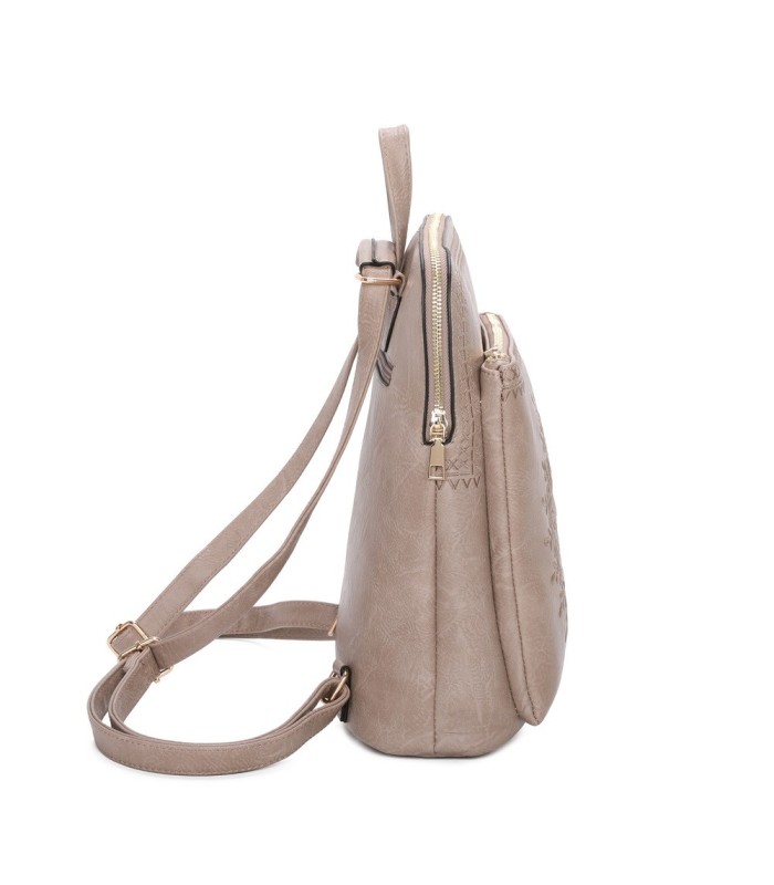 T11514 - Mochila con bordado para mujer con adoro a juego