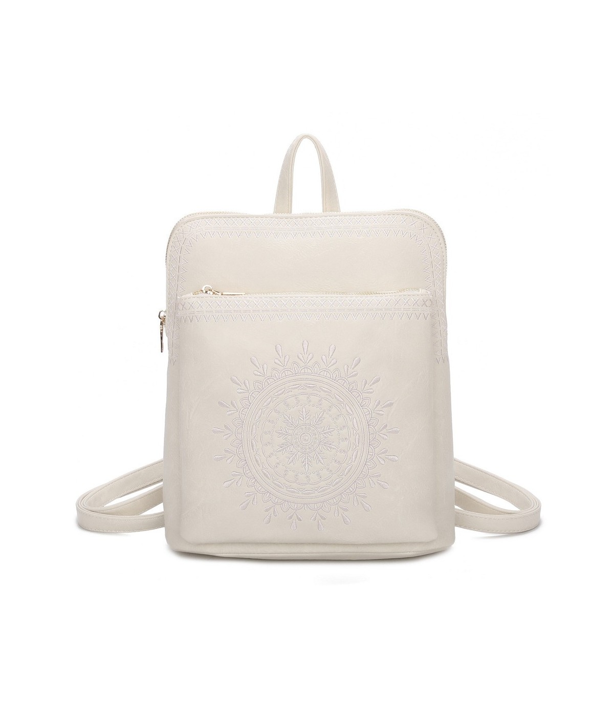 T11514 - Mochila con bordado para mujer con adoro a juego