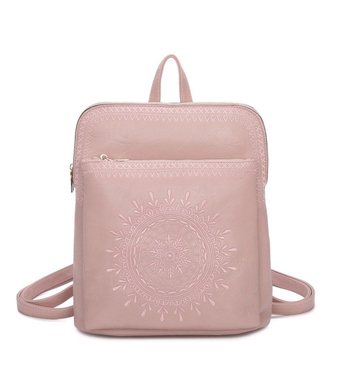 T11514 - Mochila con bordado para mujer con adoro a juego