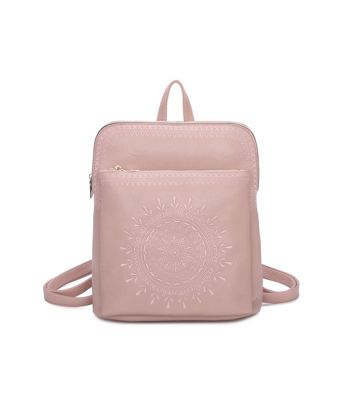 T11514 - Mochila con bordado para mujer con adoro a juego