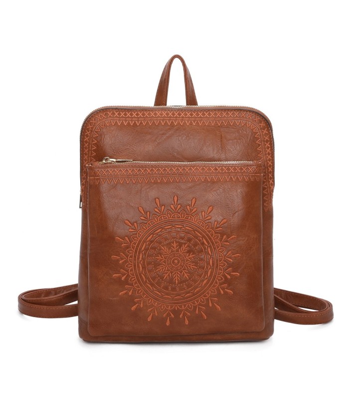 T11514 - Mochila con bordado para mujer con adoro a juego