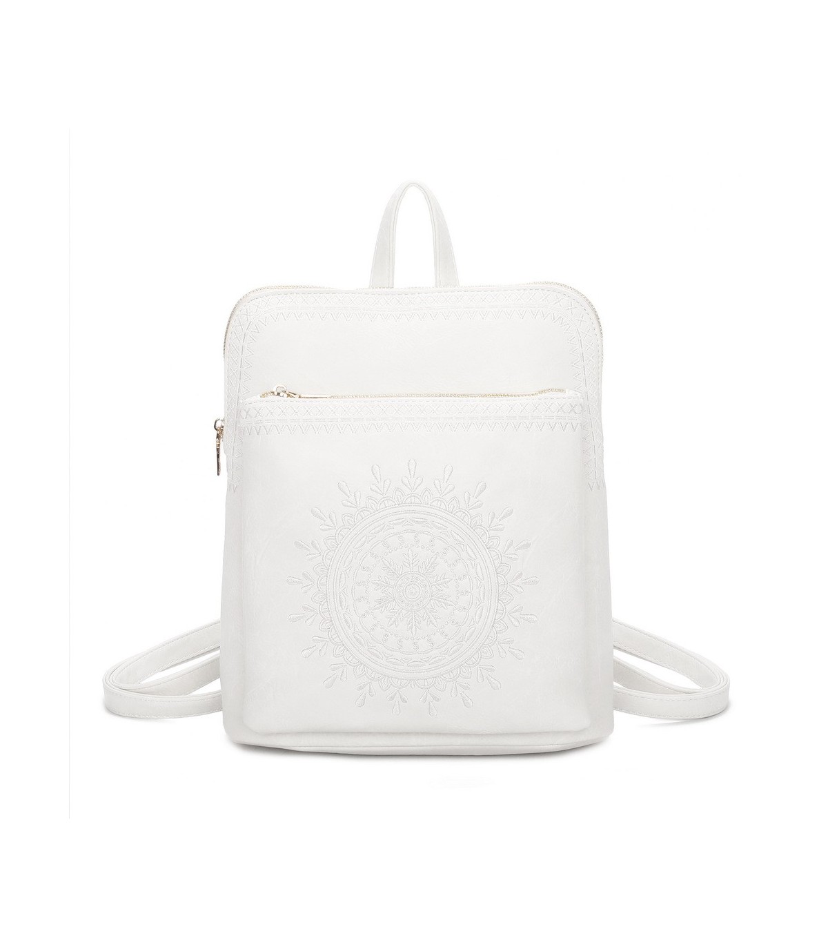 T11514 - Mochila con bordado para mujer con adoro a juego