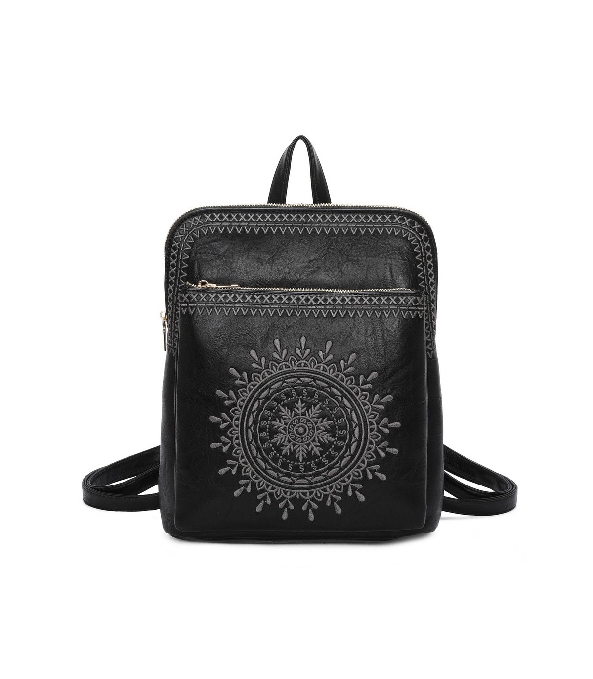 T11514 - Mochila con bordado para mujer con adoro a juego