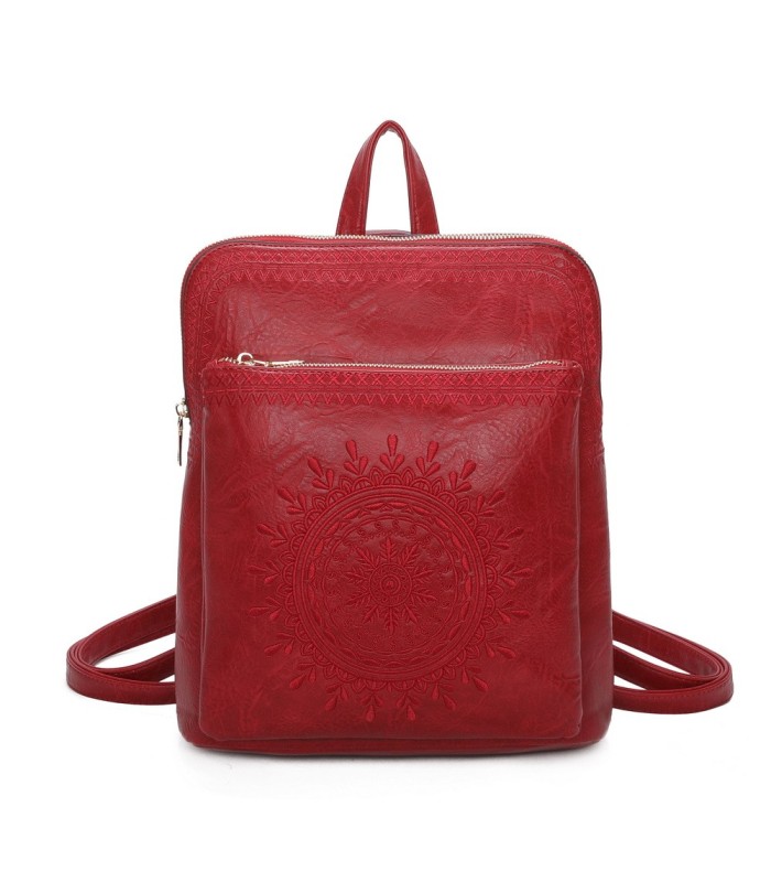 T11514 - Mochila con bordado para mujer con adoro a juego