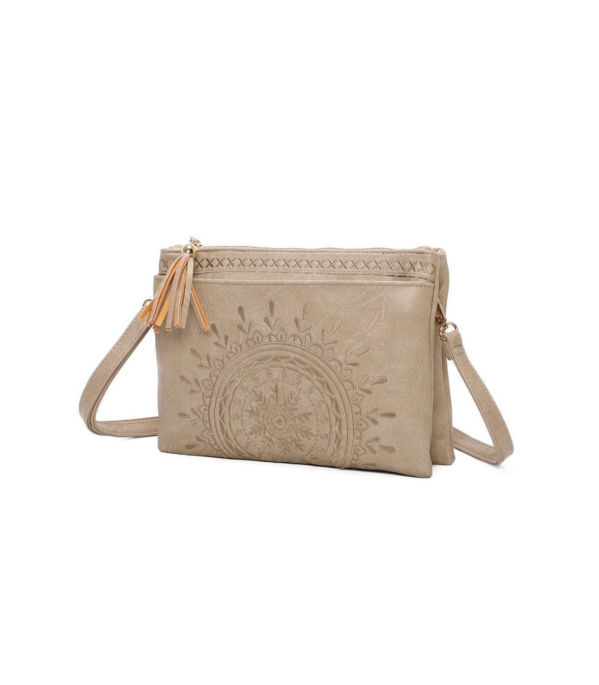 T11516 - Bolso para mujer con motivo bordado tamaño rectangular