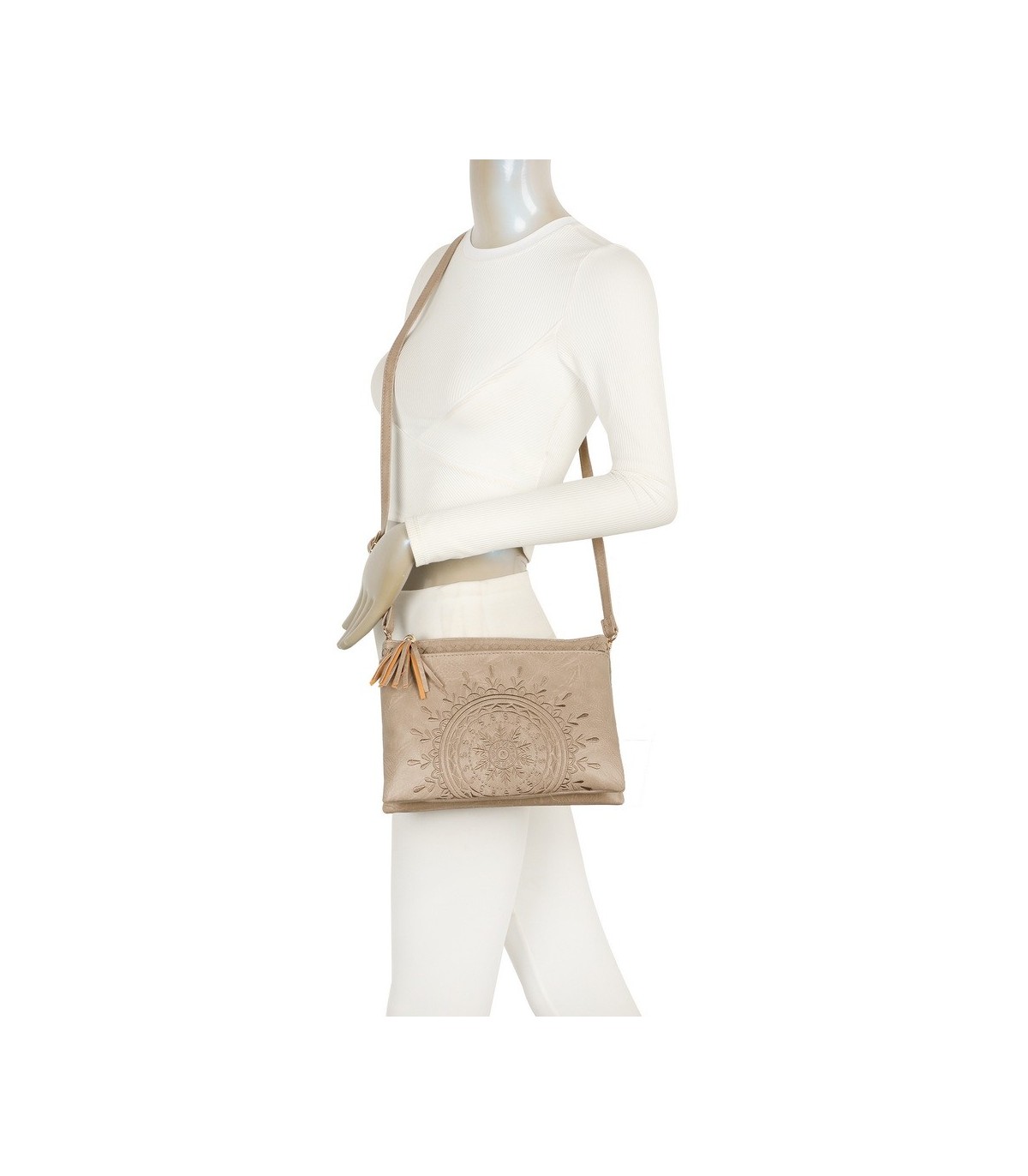 T11516 - Bolso para mujer con motivo bordado tamaño rectangular