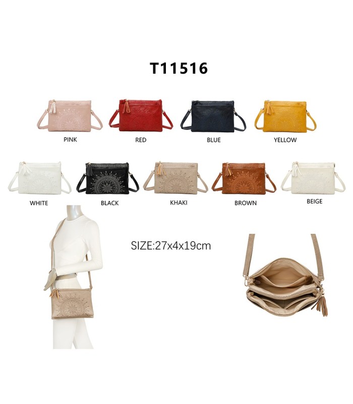 T11516 - Bolso para mujer con motivo bordado tamaño rectangular