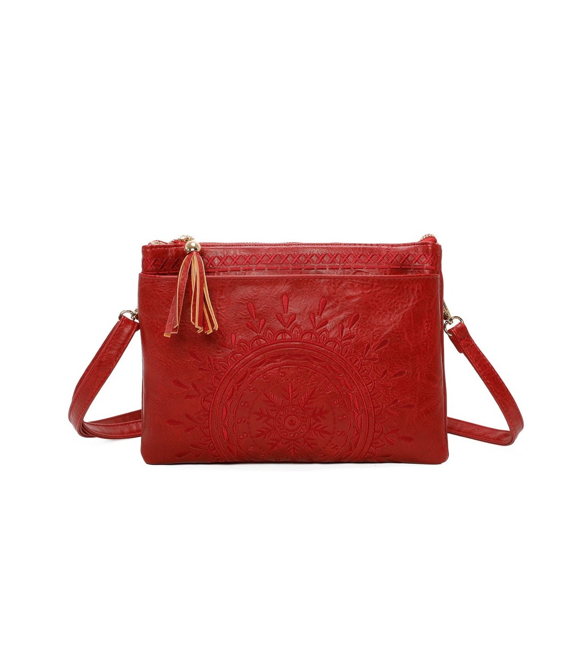 T11516 - Bolso para mujer con motivo bordado tamaño rectangular