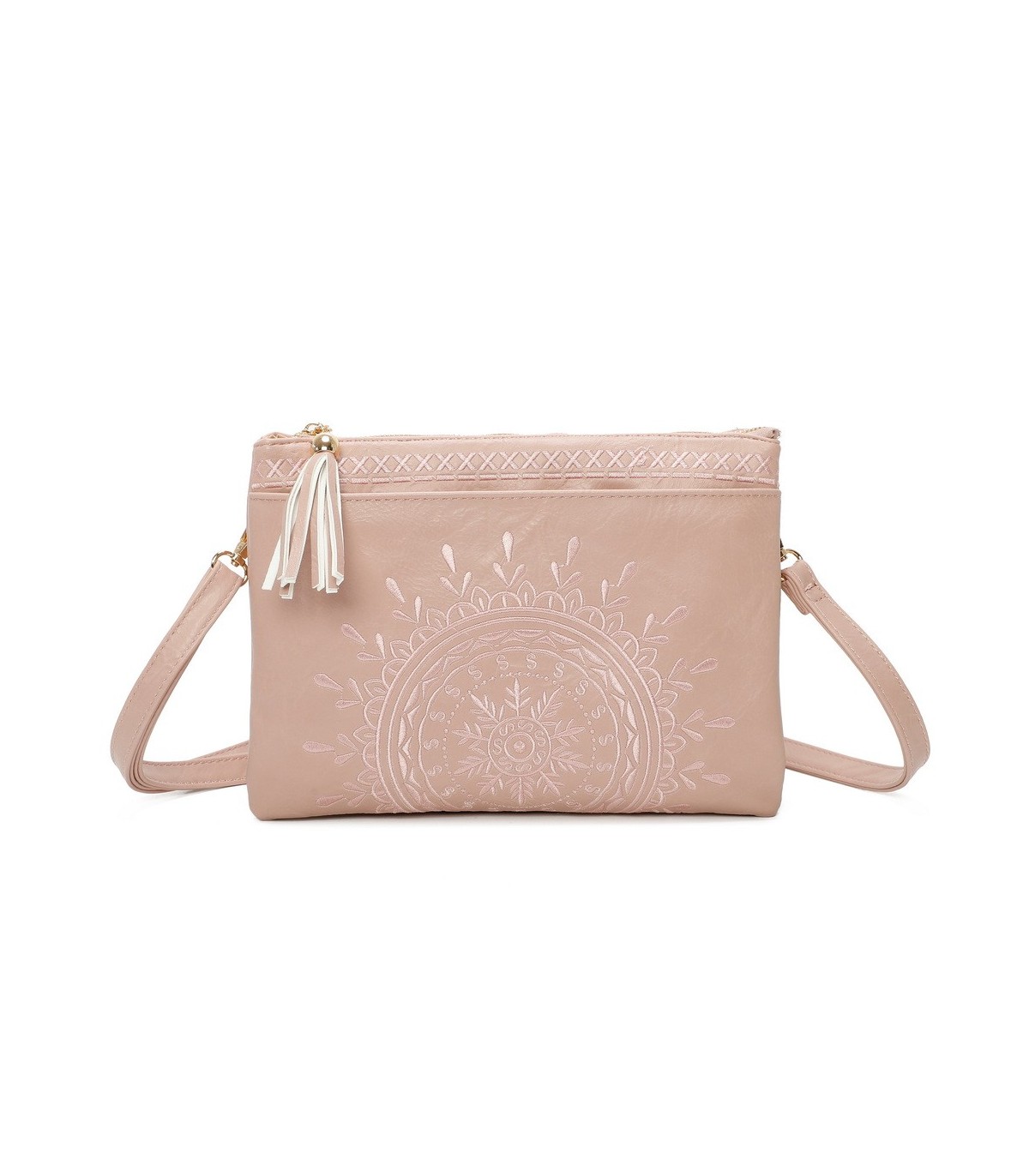 T11516 - Bolso para mujer con motivo bordado tamaño rectangular
