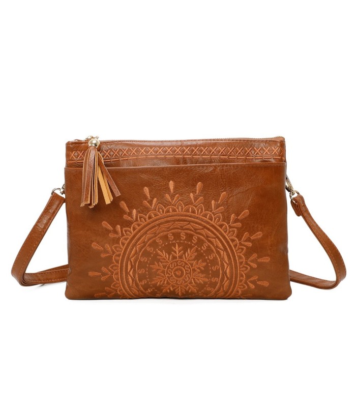 T11516 - Bolso para mujer con motivo bordado tamaño rectangular