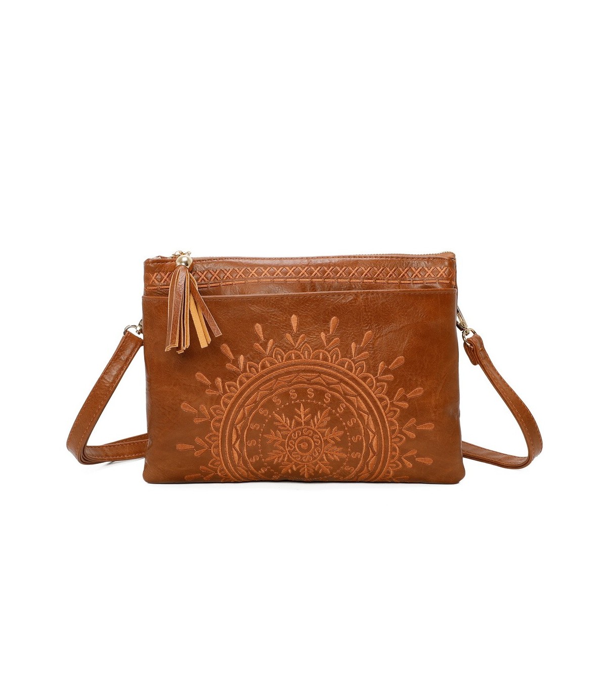 T11516 - Bolso para mujer con motivo bordado tamaño rectangular