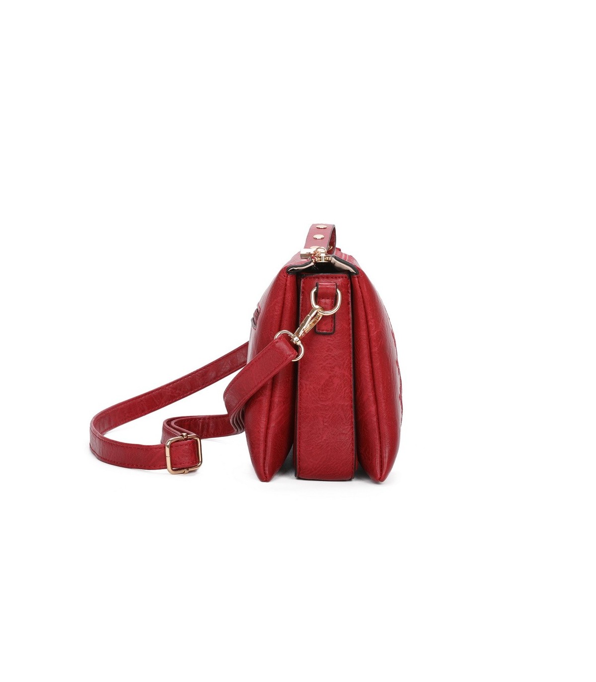 T11519 - Bolso con triple compartimento de para mujer con bordado de un sol