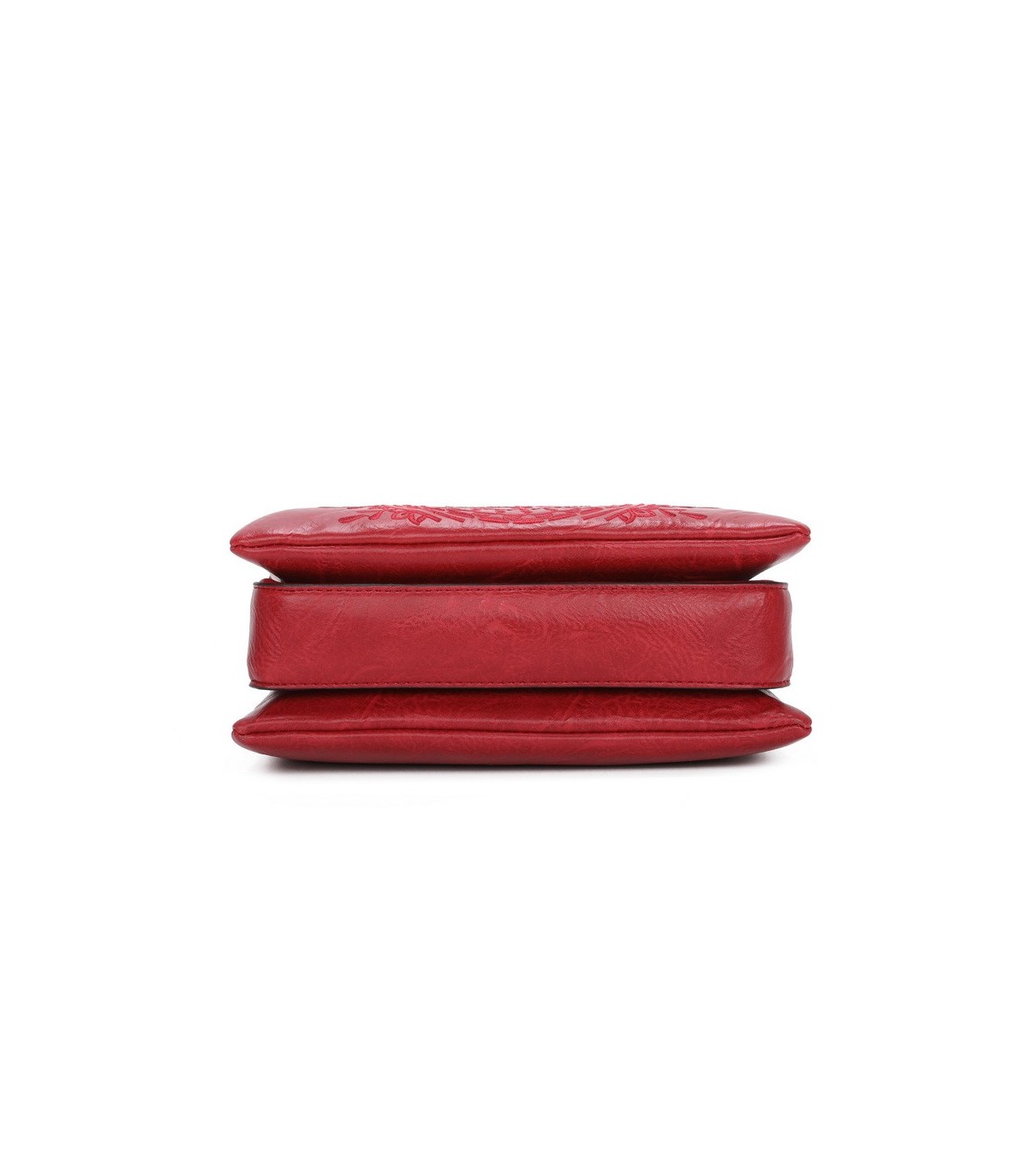 T11519 - Bolso con triple compartimento de para mujer con bordado de un sol