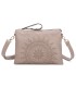 T11519 - Bolso con triple compartimento de para mujer con bordado de un sol