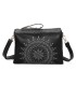 T11519 - Bolso con triple compartimento de para mujer con bordado de un sol