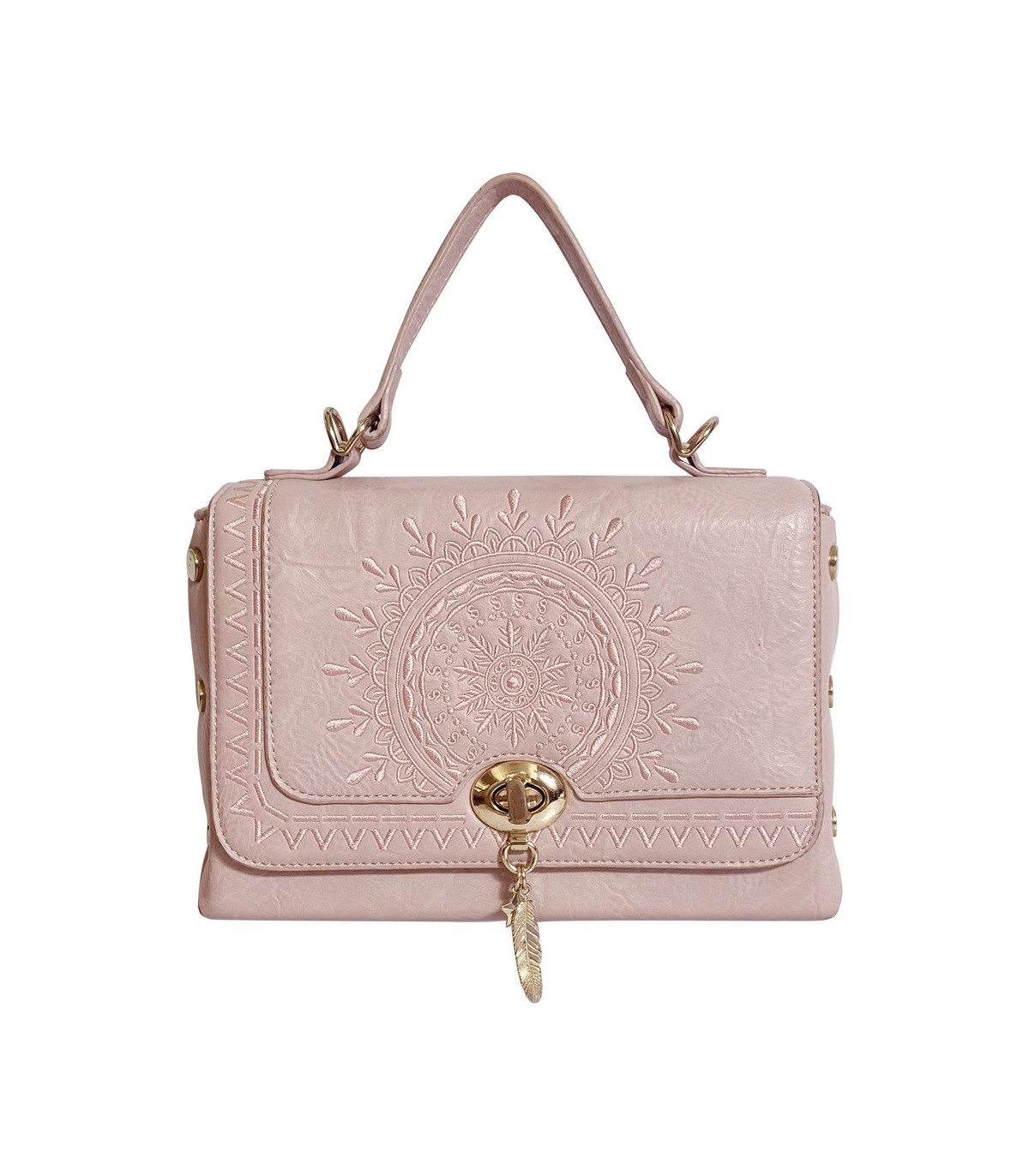 T11520 - Bolso con cierre de pellizco y remaches laterales
