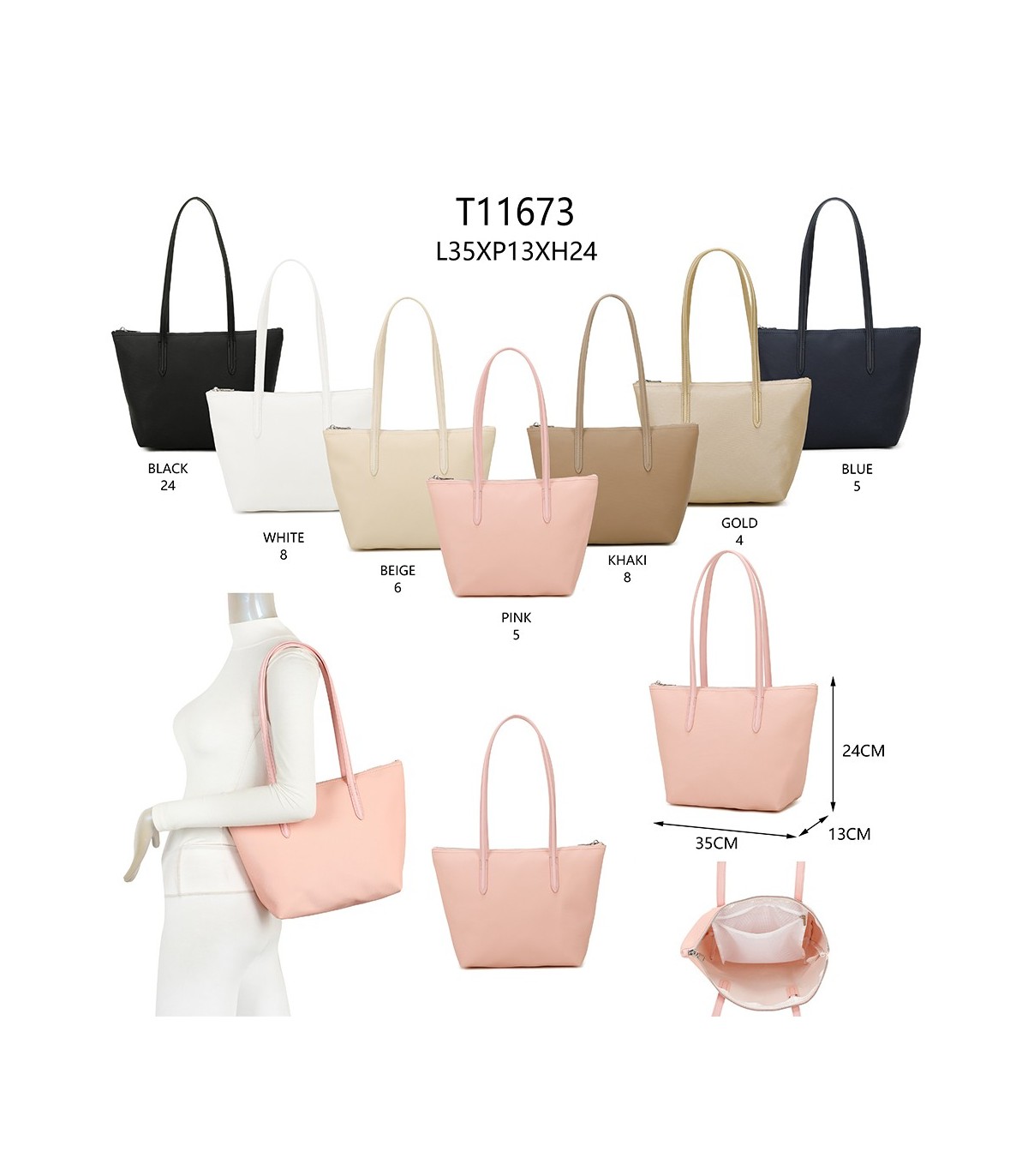 T11673 - Bolso de hombro de asa grande para mujer