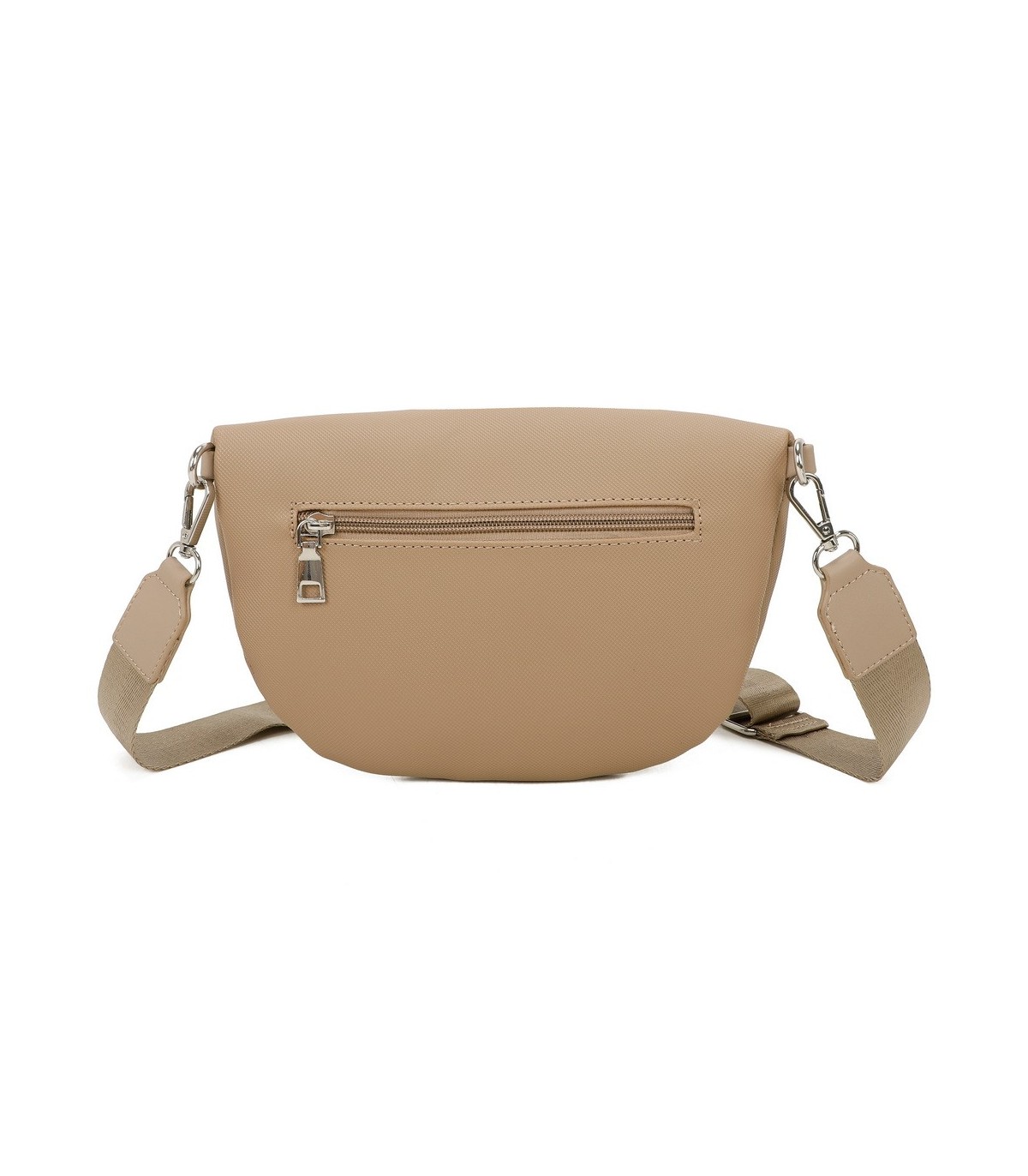 T11675 - Bolso estilo riñonera con bolsillo frontal con borla