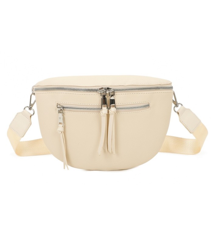 T11675 - Bolso estilo riñonera con bolsillo frontal con borla