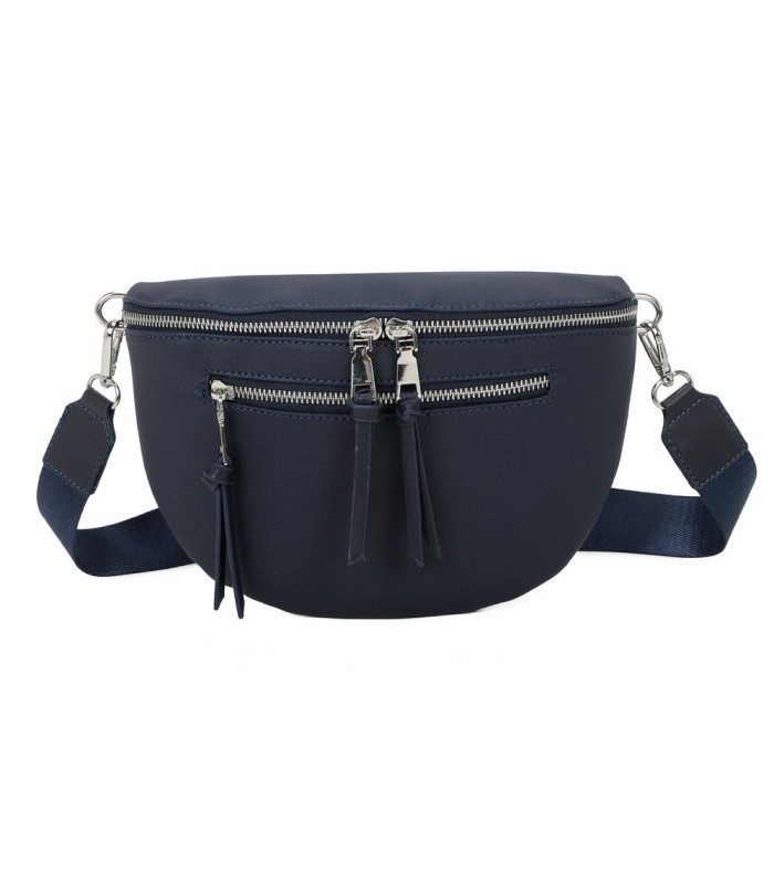 T11675 - Bolso estilo riñonera con bolsillo frontal con borla