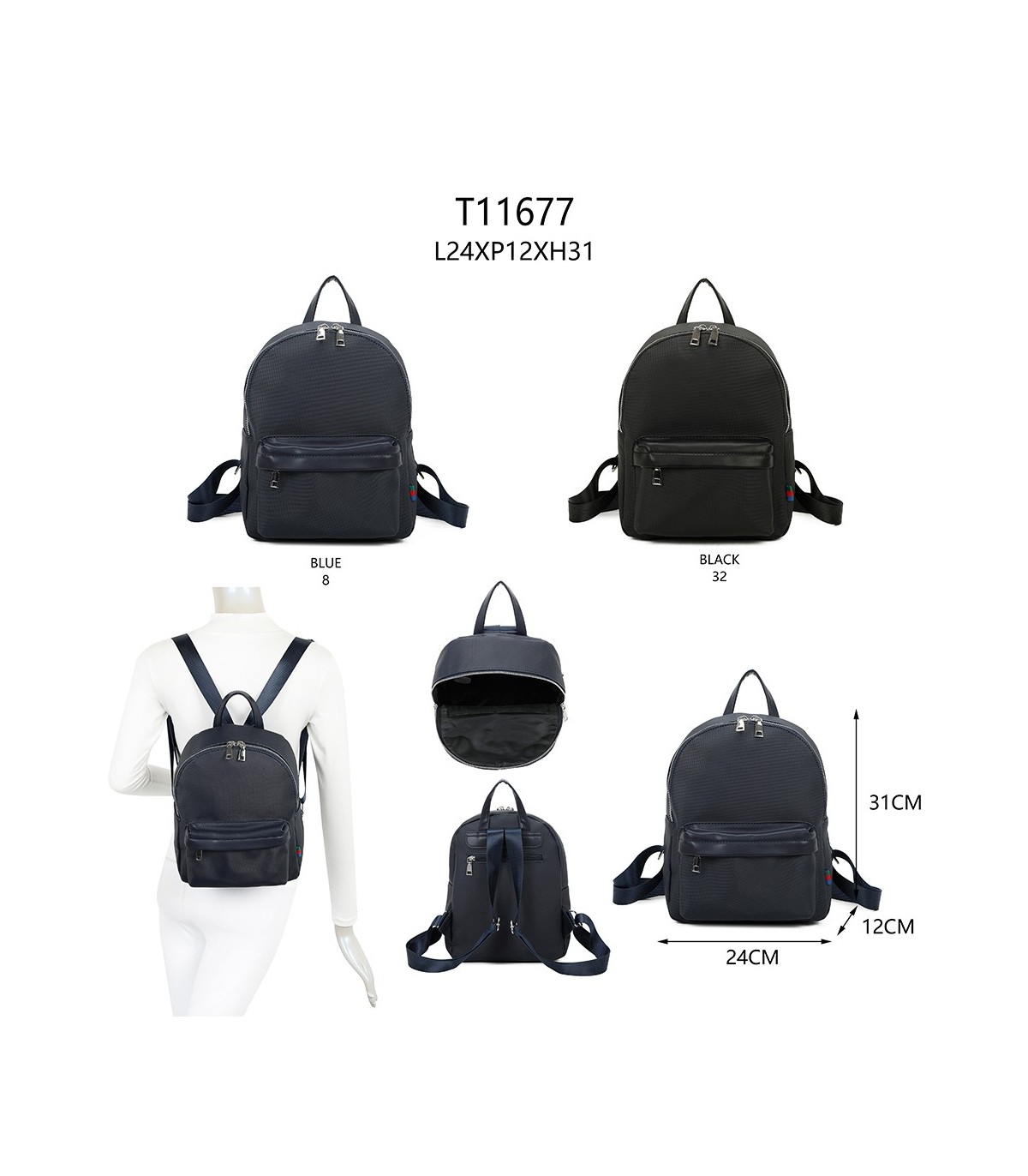 T11677 - Mochila con bolsillo trasero antirrobo