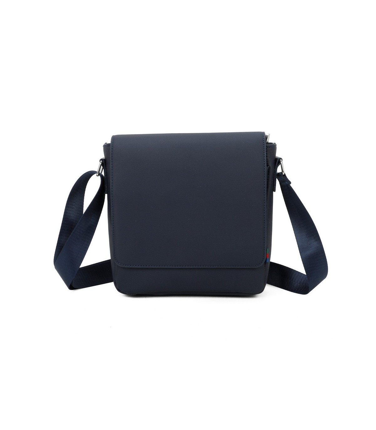 T11683 - Bolso para hombre cuadrado con bolsillo trasero y cierre de botón y solapa grande