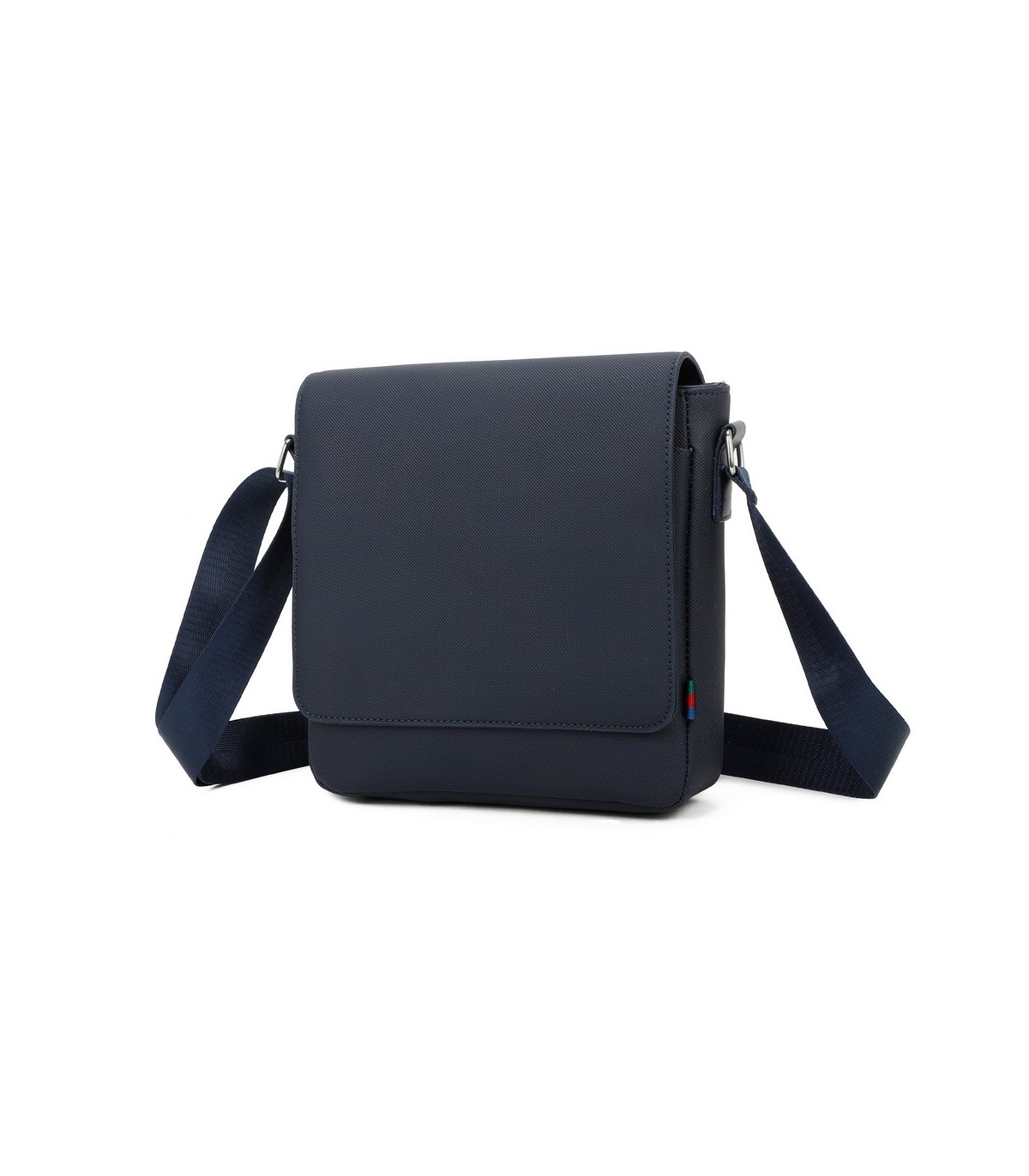T11683 - Bolso para hombre cuadrado con bolsillo trasero y cierre de botón y solapa grande