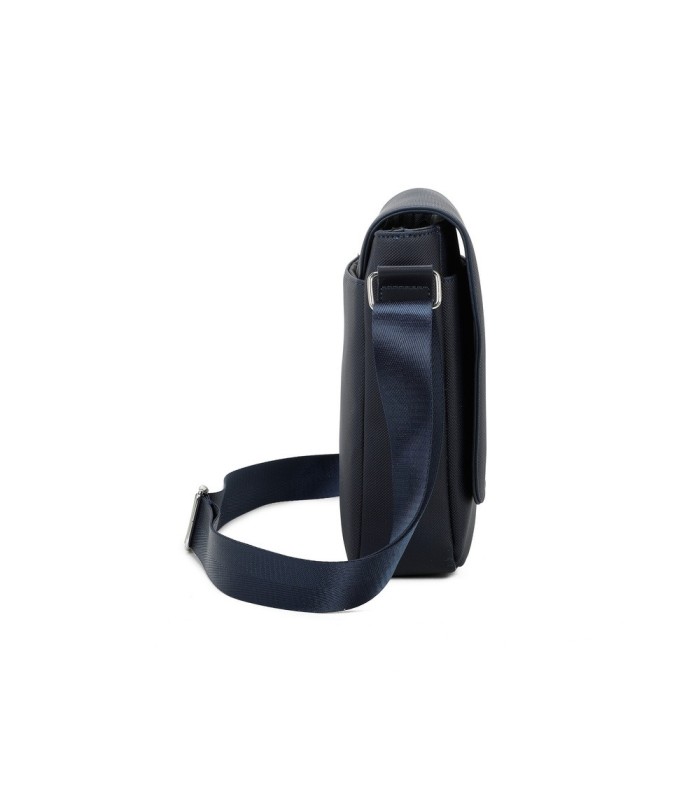 T11683 - Bolso para hombre cuadrado con bolsillo trasero y cierre de botón y solapa grande