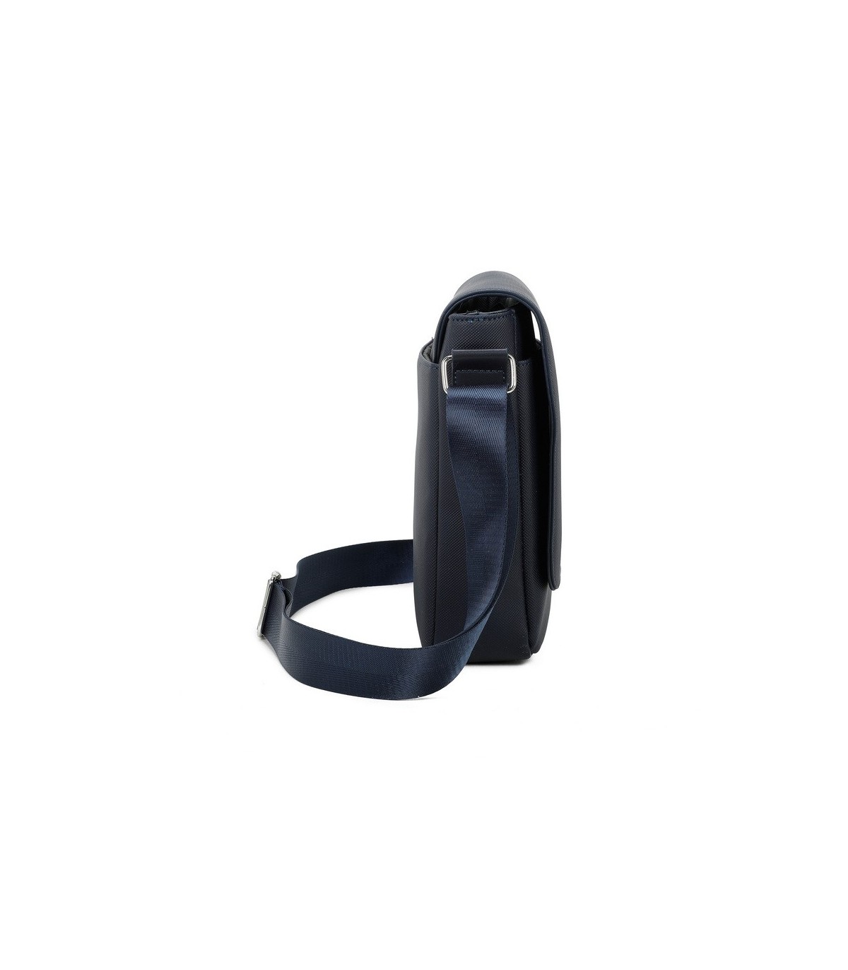 T11683 - Bolso para hombre cuadrado con bolsillo trasero y cierre de botón y solapa grande