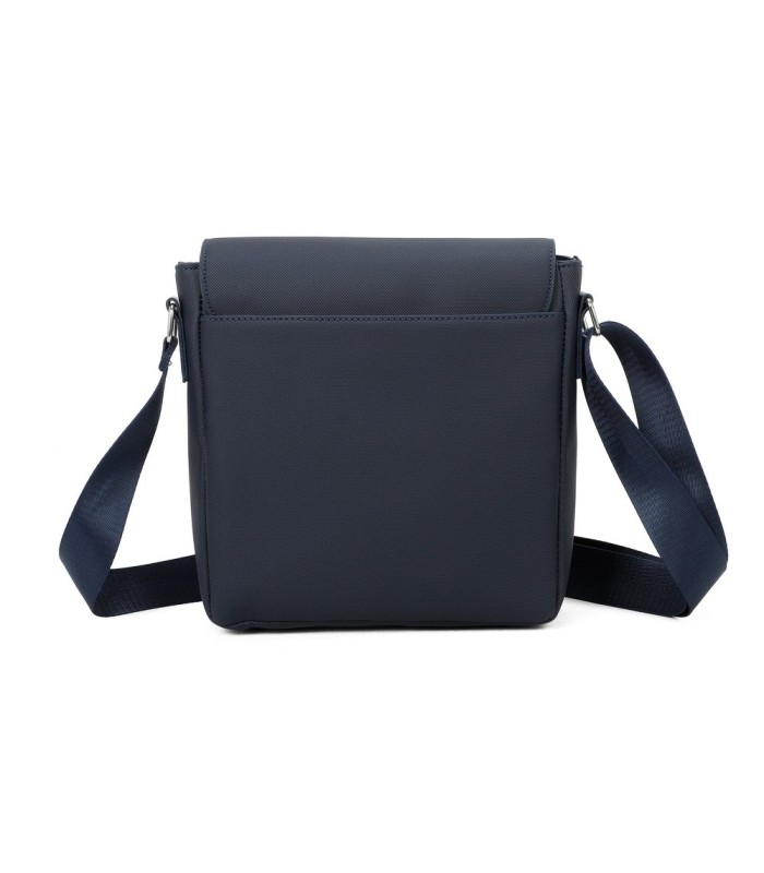 T11683 - Bolso para hombre cuadrado con bolsillo trasero y cierre de botón y solapa grande