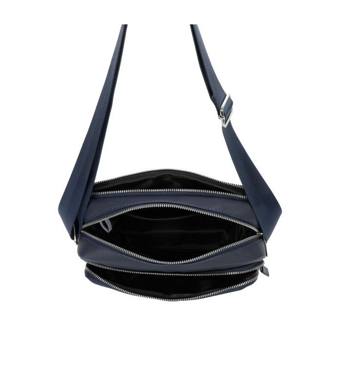 T11687 - Bolso cruzado con bandolera larga y 3 compartimentos