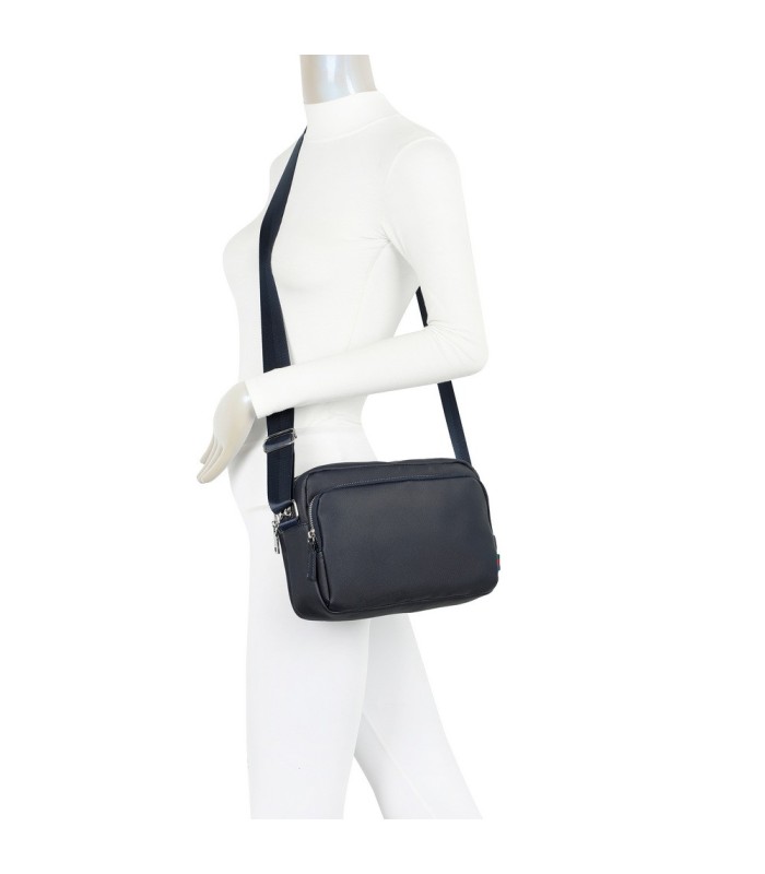T11687 - Bolso cruzado con bandolera larga y 3 compartimentos
