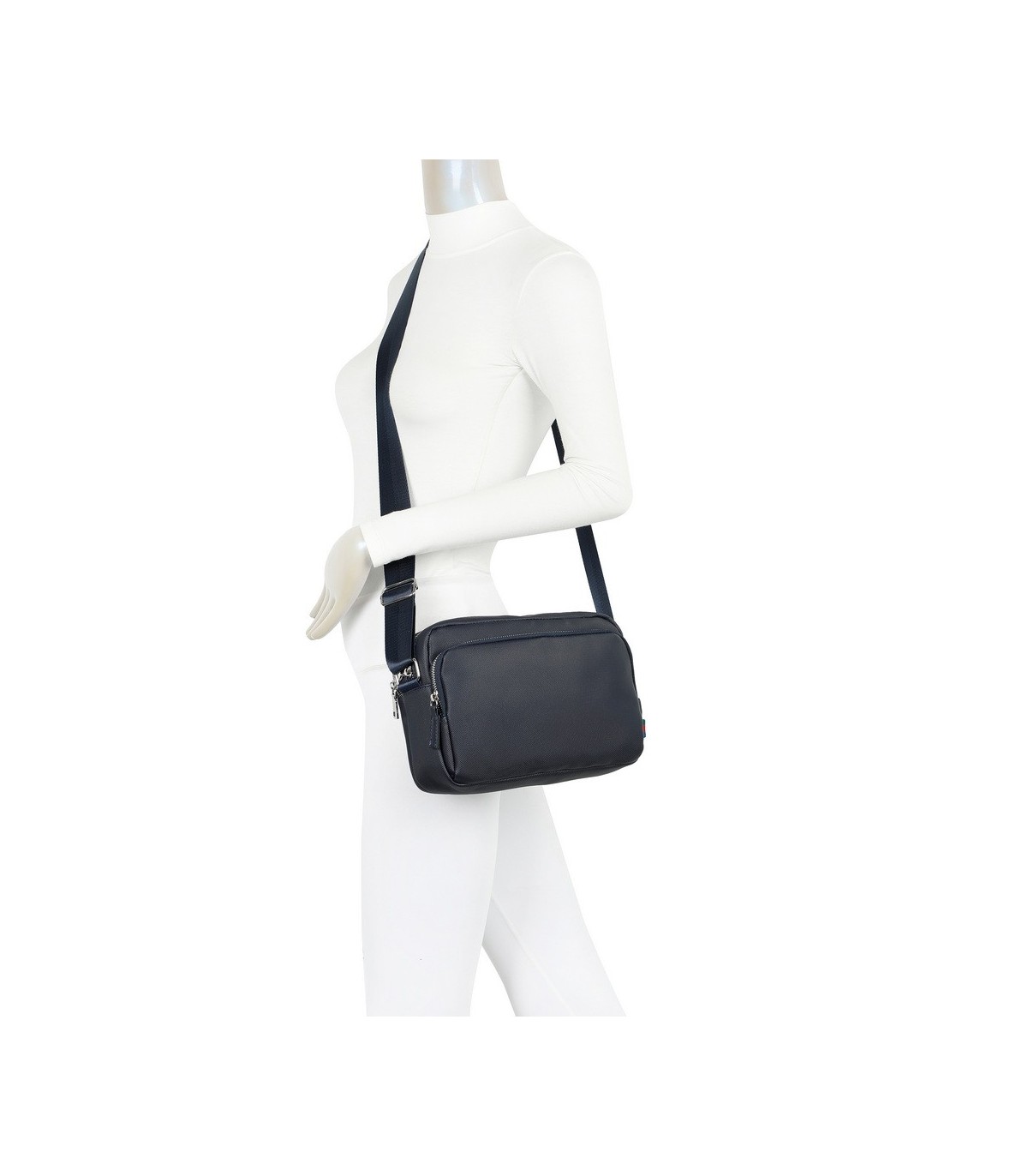 T11687 - Bolso cruzado con bandolera larga y 3 compartimentos