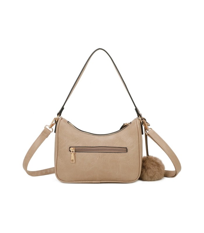 T11700 - Bolso bandolera con borla del mismo color y bordado de sol