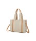 T11703 - Bolso doble y bandolera efecto de cañamo de Playa para mujer