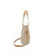 T11703 - Bolso doble y bandolera efecto de cañamo de Playa para mujer